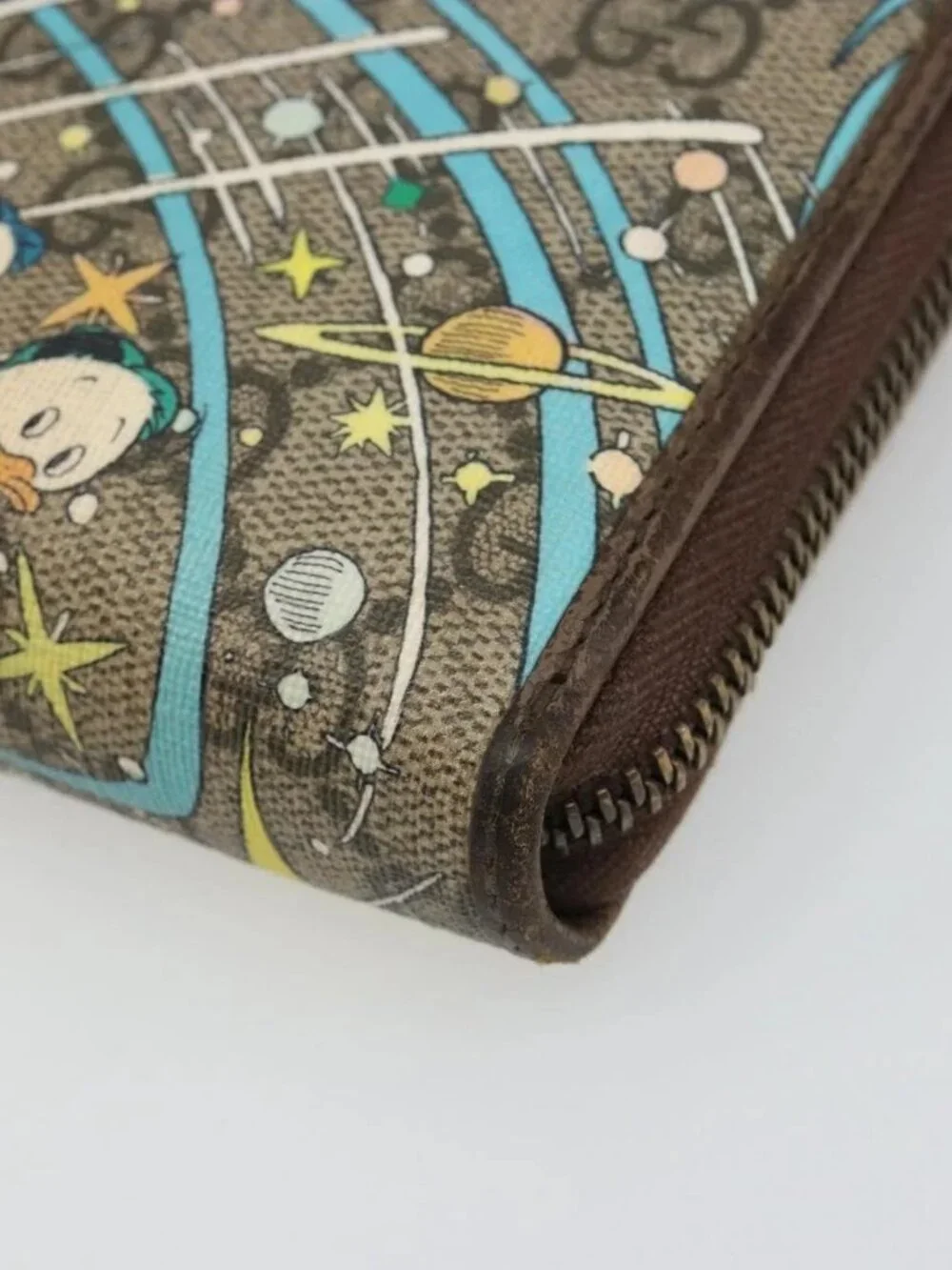 GUCCI GG Supreme Wallet PVC Beige 647940 Auth 186699A